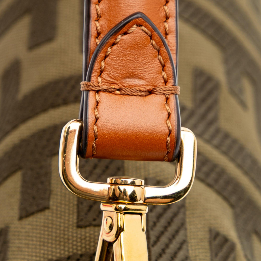 Fendi Zucca Embroidered Canvas Baguette Satchel