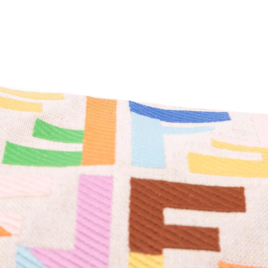 Fendi Zucca Embroidered Canvas Baguette Satchel