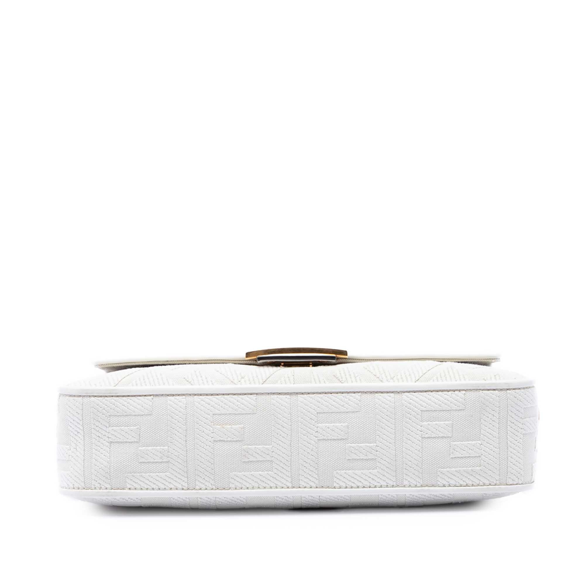 Fendi Zucca Embroidered Canvas Baguette Satchel
