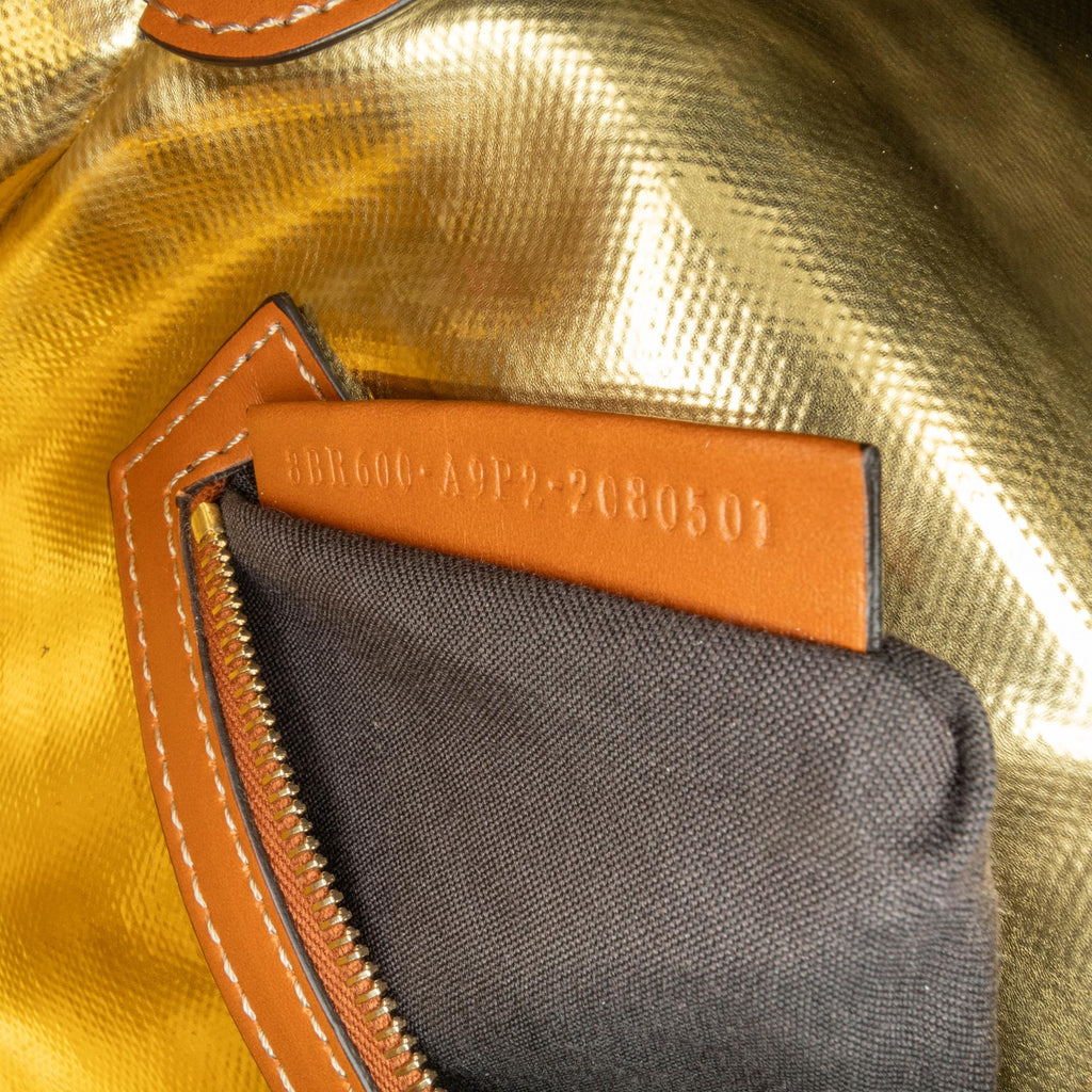 Fendi Zucca Embroidered Denim Baguette Satchel