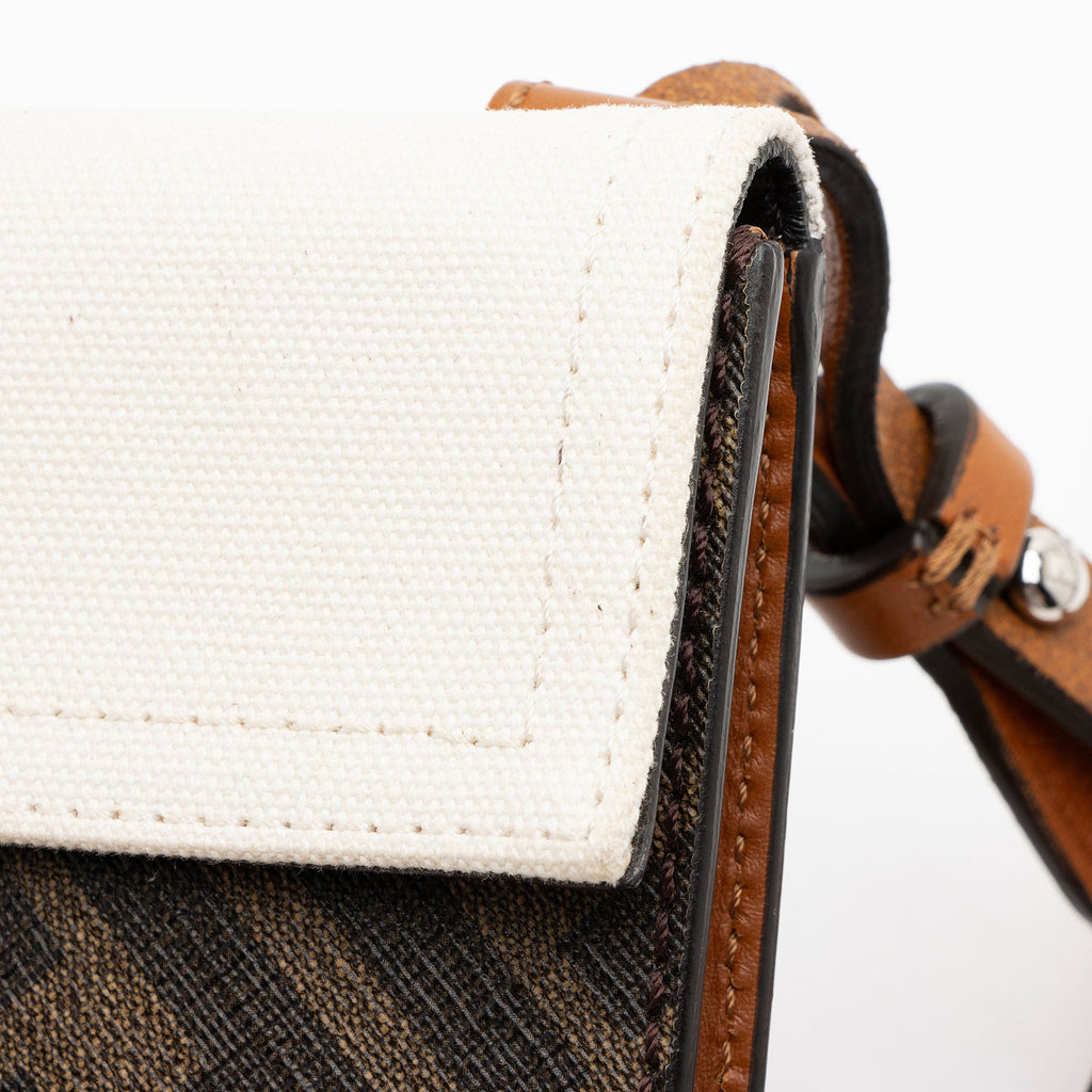 Fendi Zucca FF Canvas Baugette Crossbody