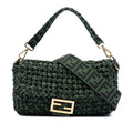 Fendi Zucca Interlaced Jacquard Baguette Satchel