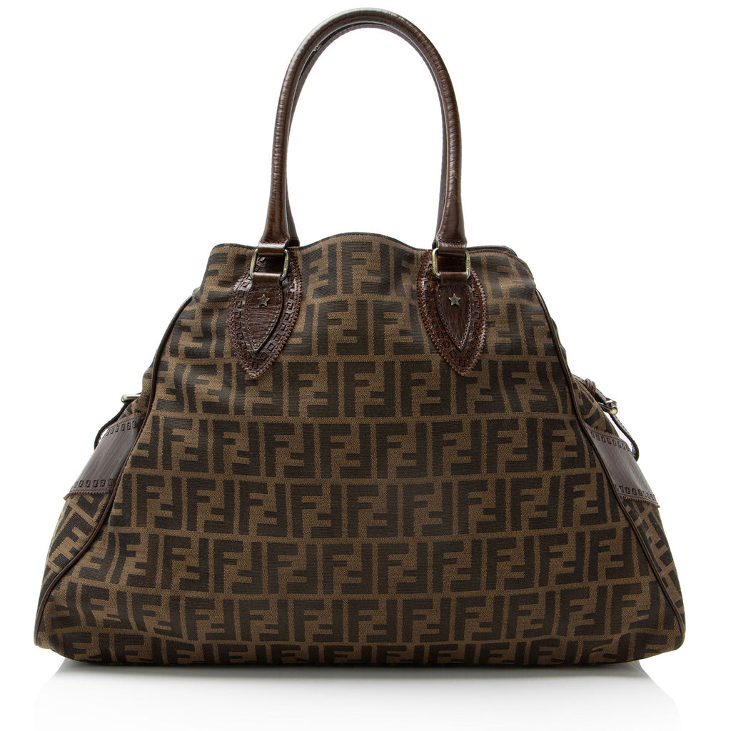 Fendi Zucca Leather Du Jour Large Tote
