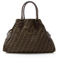 Fendi Zucca Leather Du Jour Large Tote
