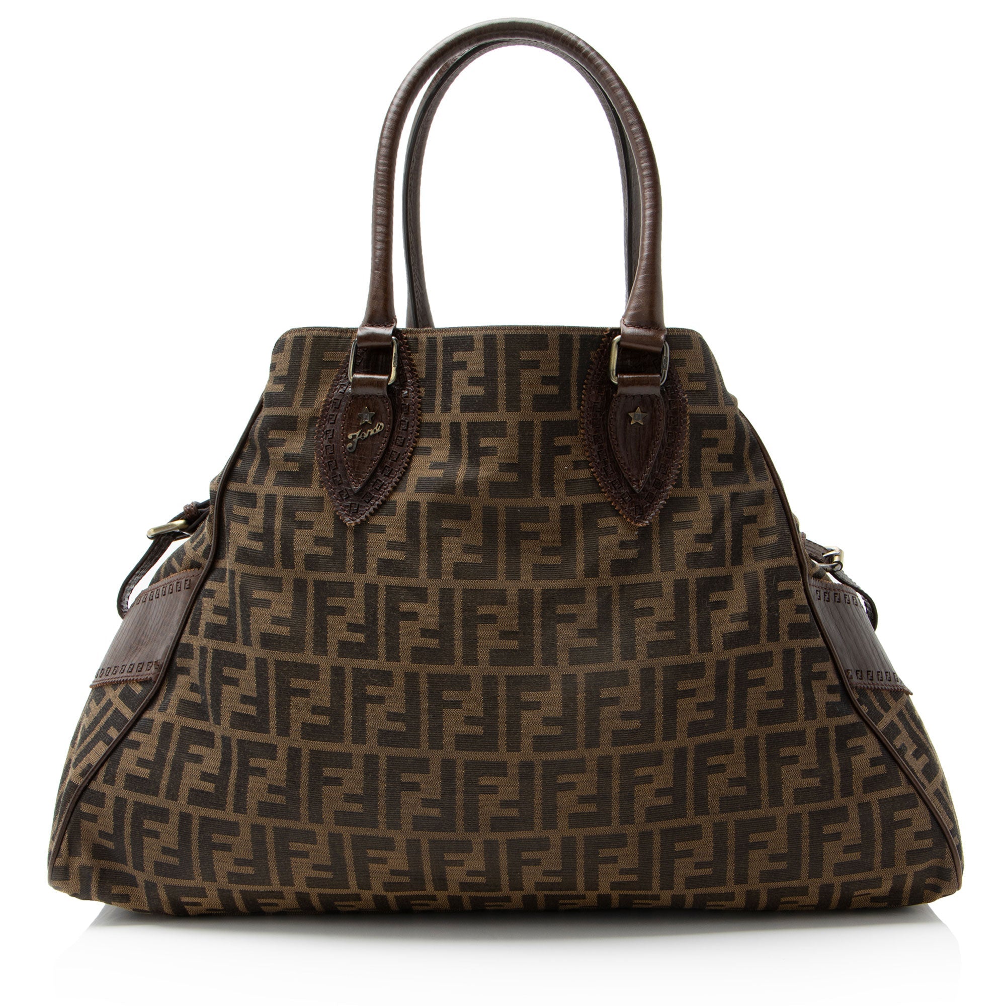 Fendi Zucca Leather Du Jour Large Tote