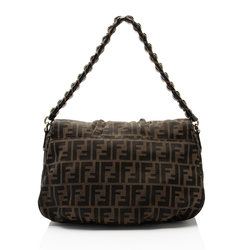 Fendi Zucca Mia Flap Shoulder Bag
