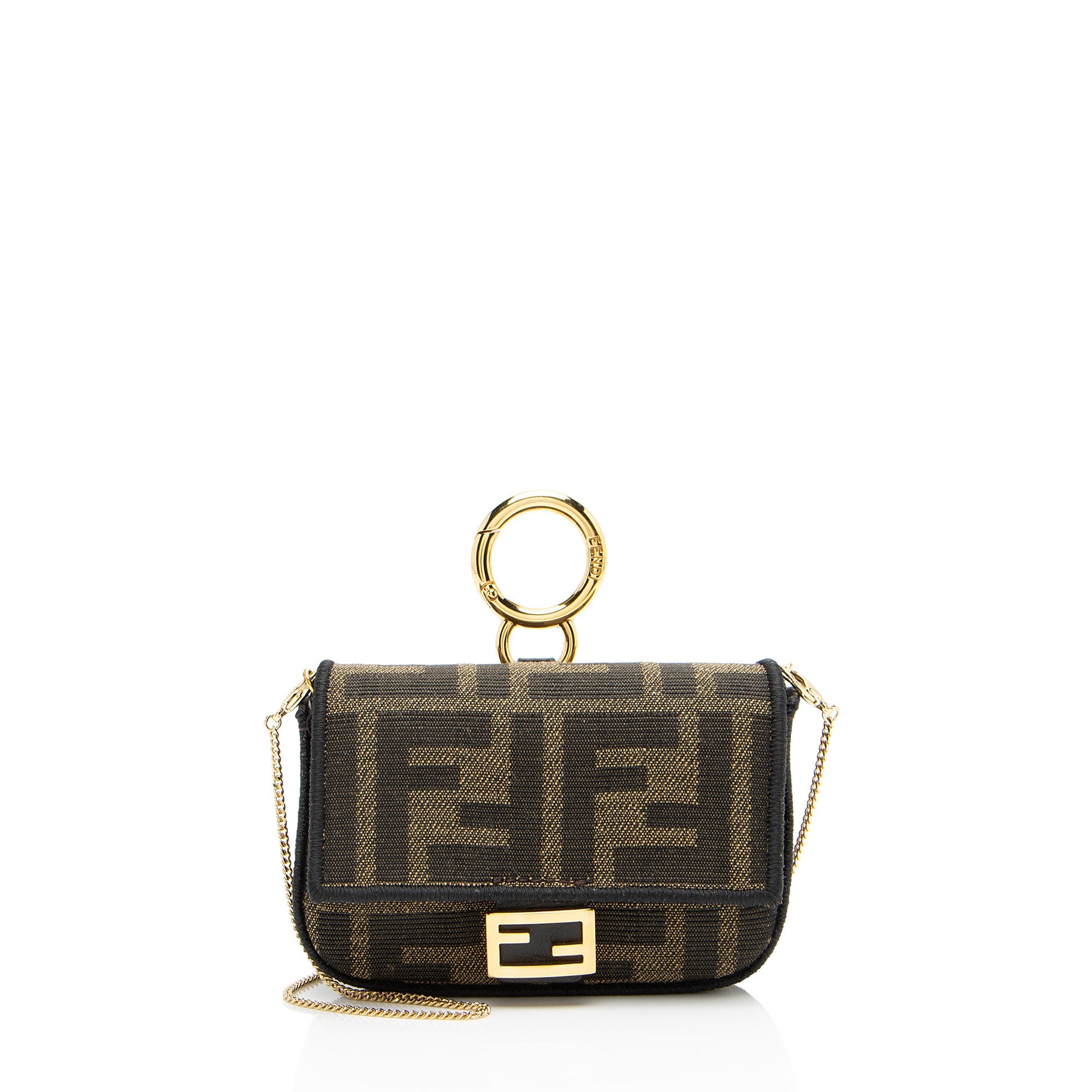 Fendi Zucca Nano Baguette Charm Crossbody