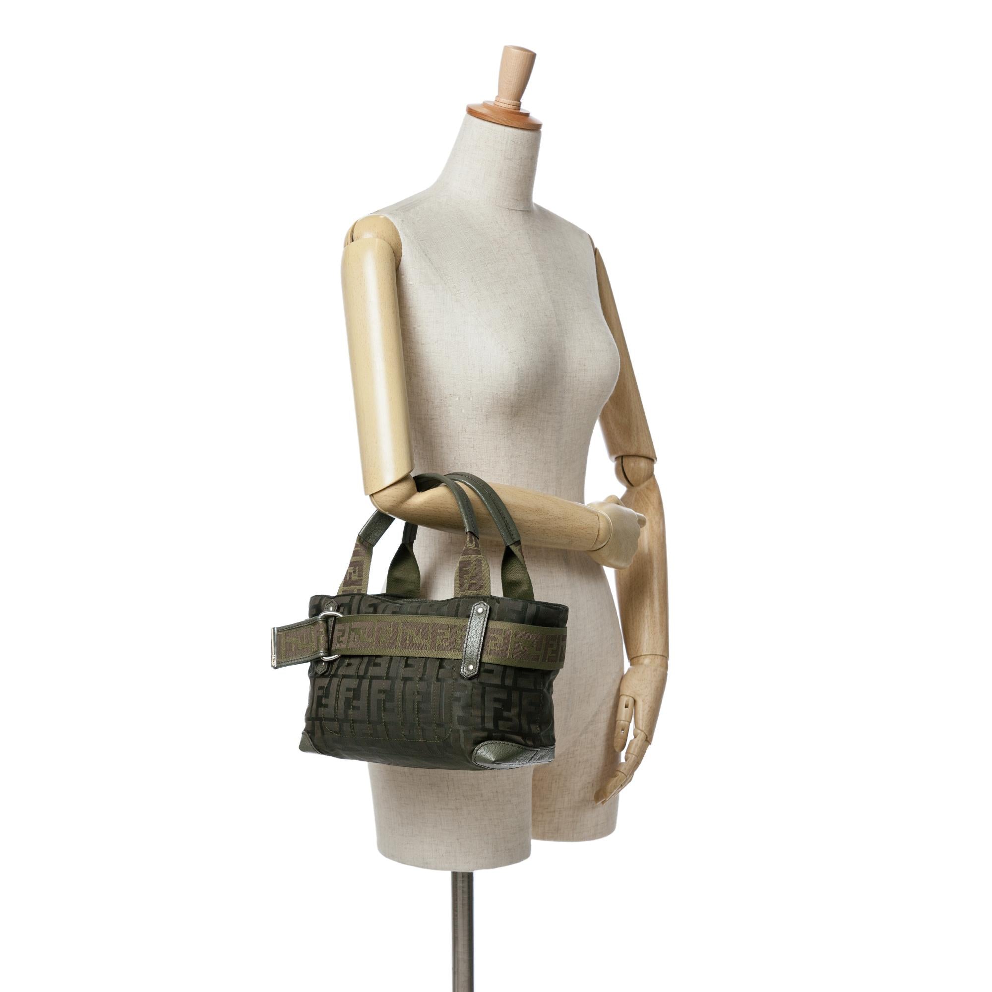 Fendi Zucca Nylon Zip Code Handbag