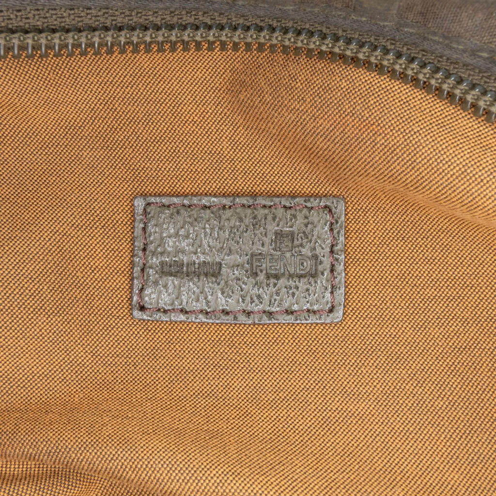 Fendi Zucca Nylon Zip Code Handbag