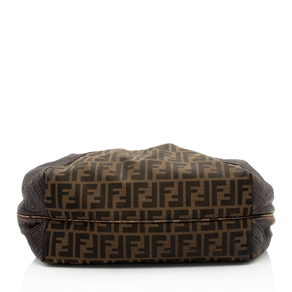 Fendi Zucca Tortuga Leather Spy Satchel (SHF-ls4Vha)