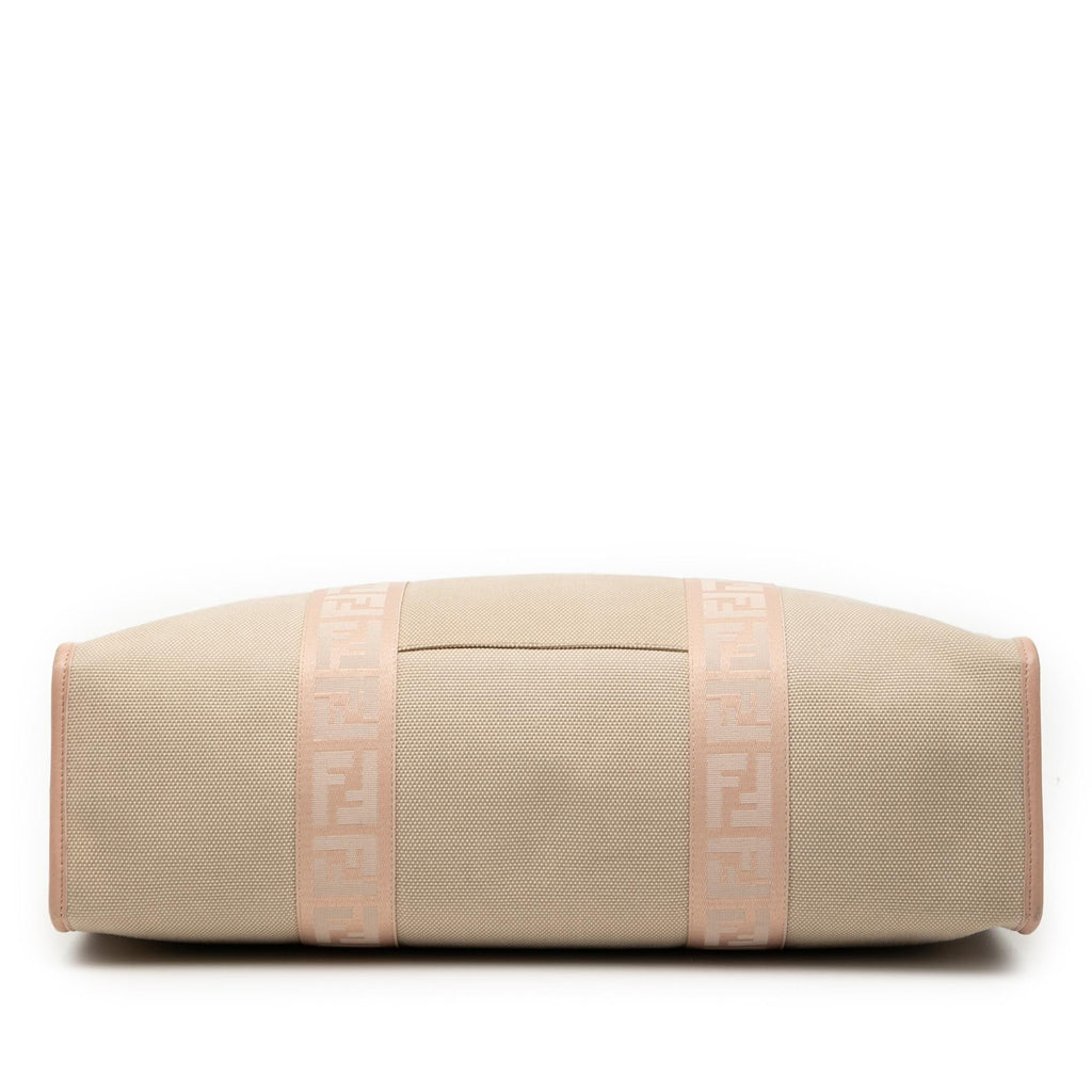 Fendi Zucca Trimmed Canvas Tote