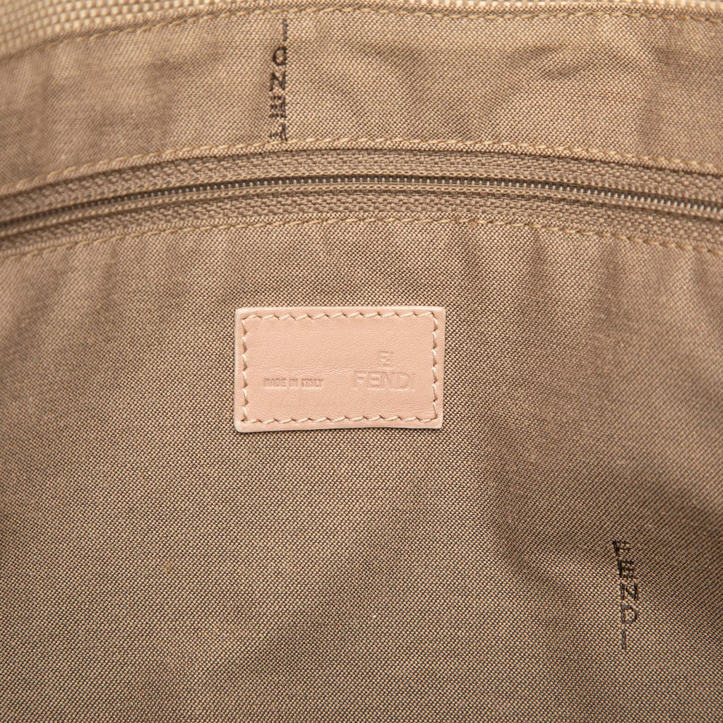 Fendi Zucca Trimmed Canvas Tote