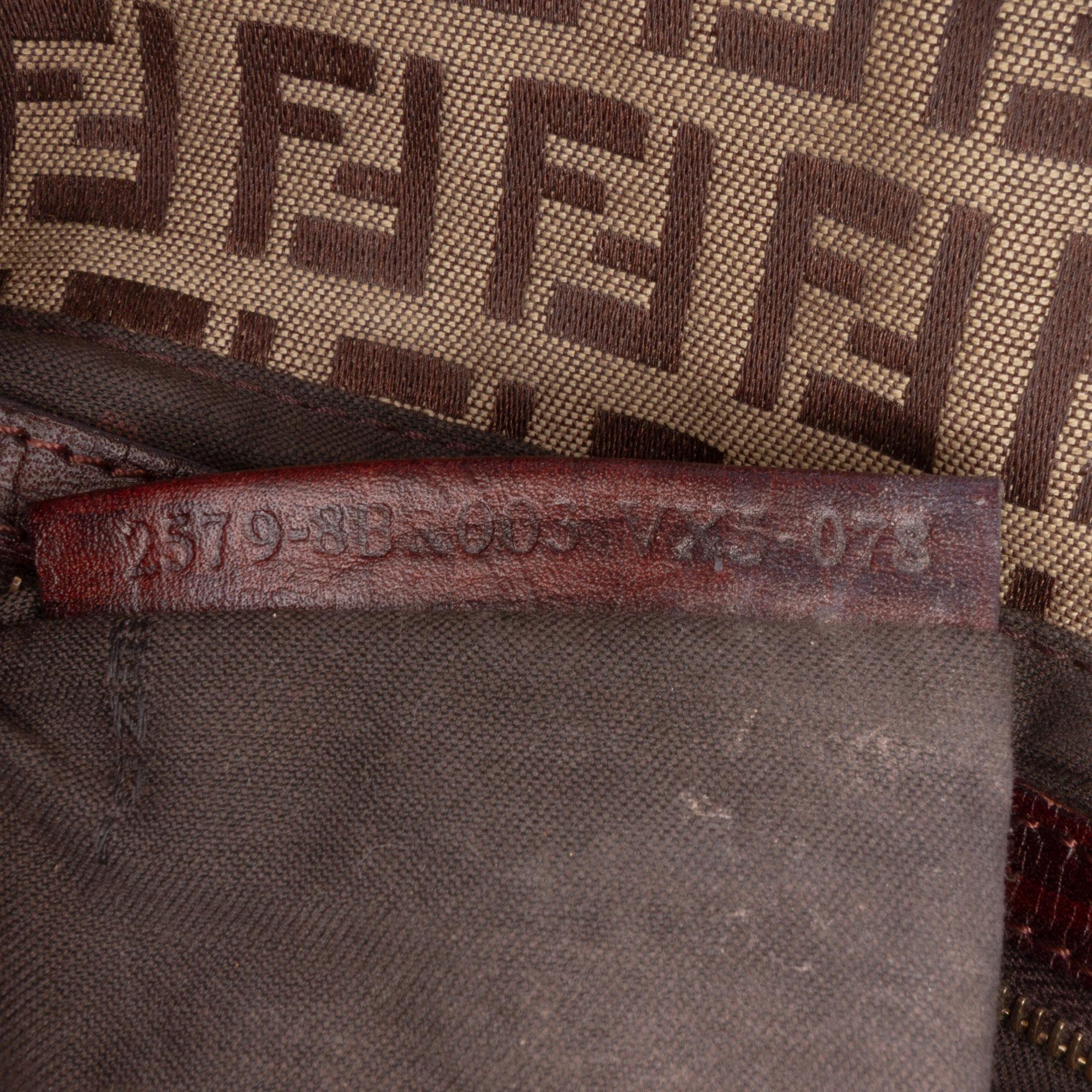 Fendi Zucchino Canvas Double Flap Chain Shoulder Bag