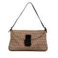 Fendi Zucchino Canvas Double Flap Shoulder Bag