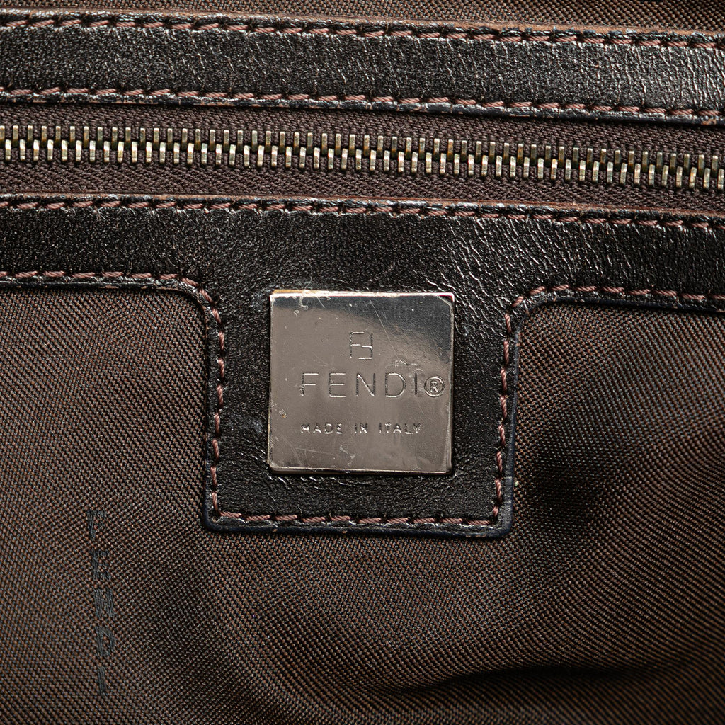 Fendi Zucchino Canvas Double Flap Shoulder Bag
