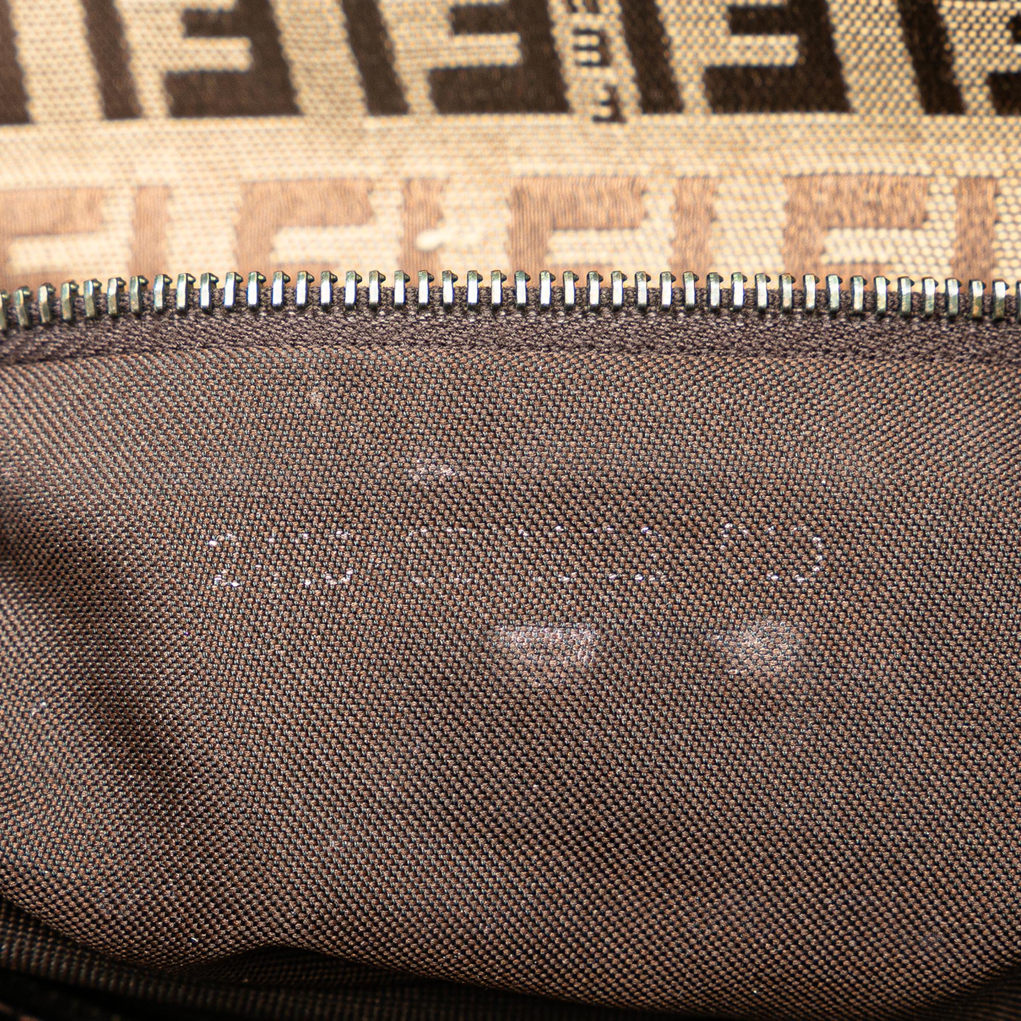 Fendi Zucchino Canvas Double Flap Shoulder Bag