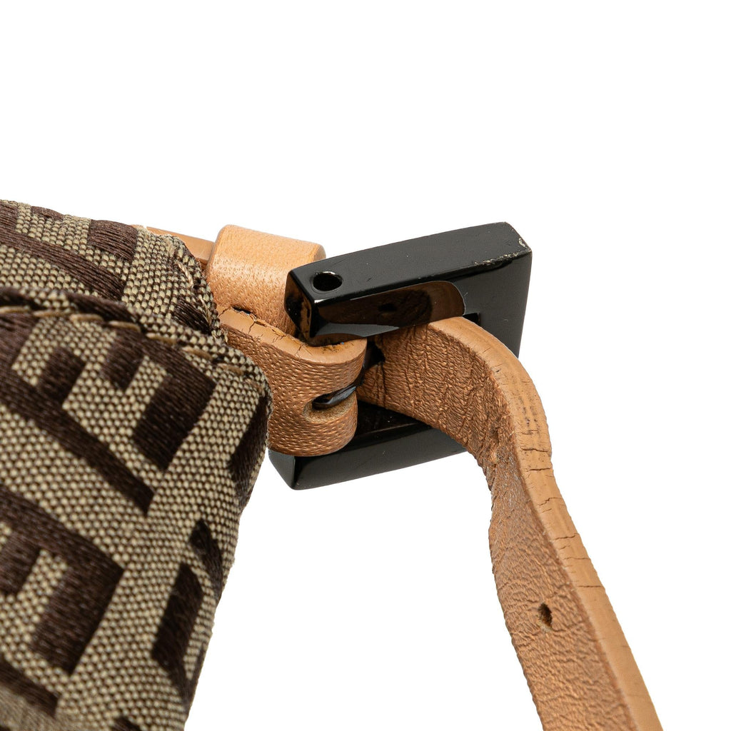 Fendi Zucchino Canvas Double Flap Shoulder Bag