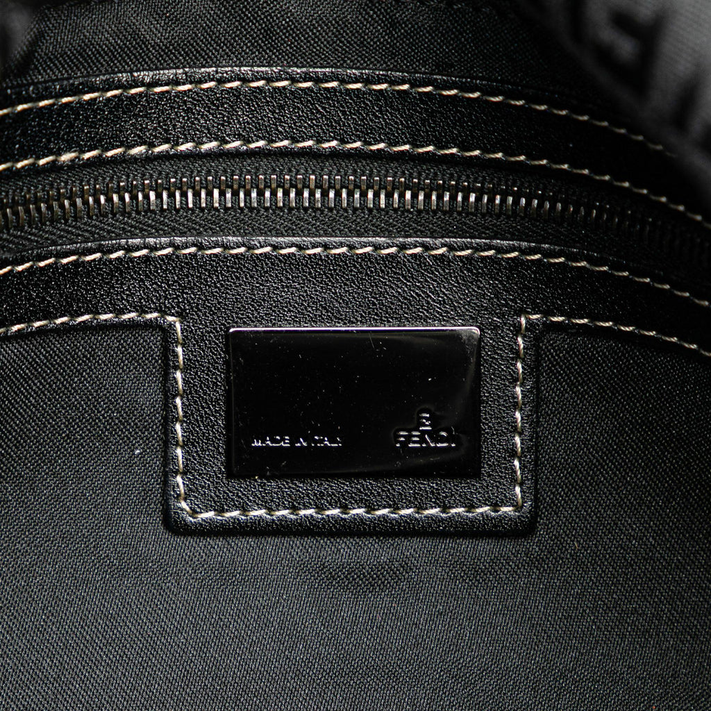 Fendi Zucchino Canvas Double Flap Shoulder Bag