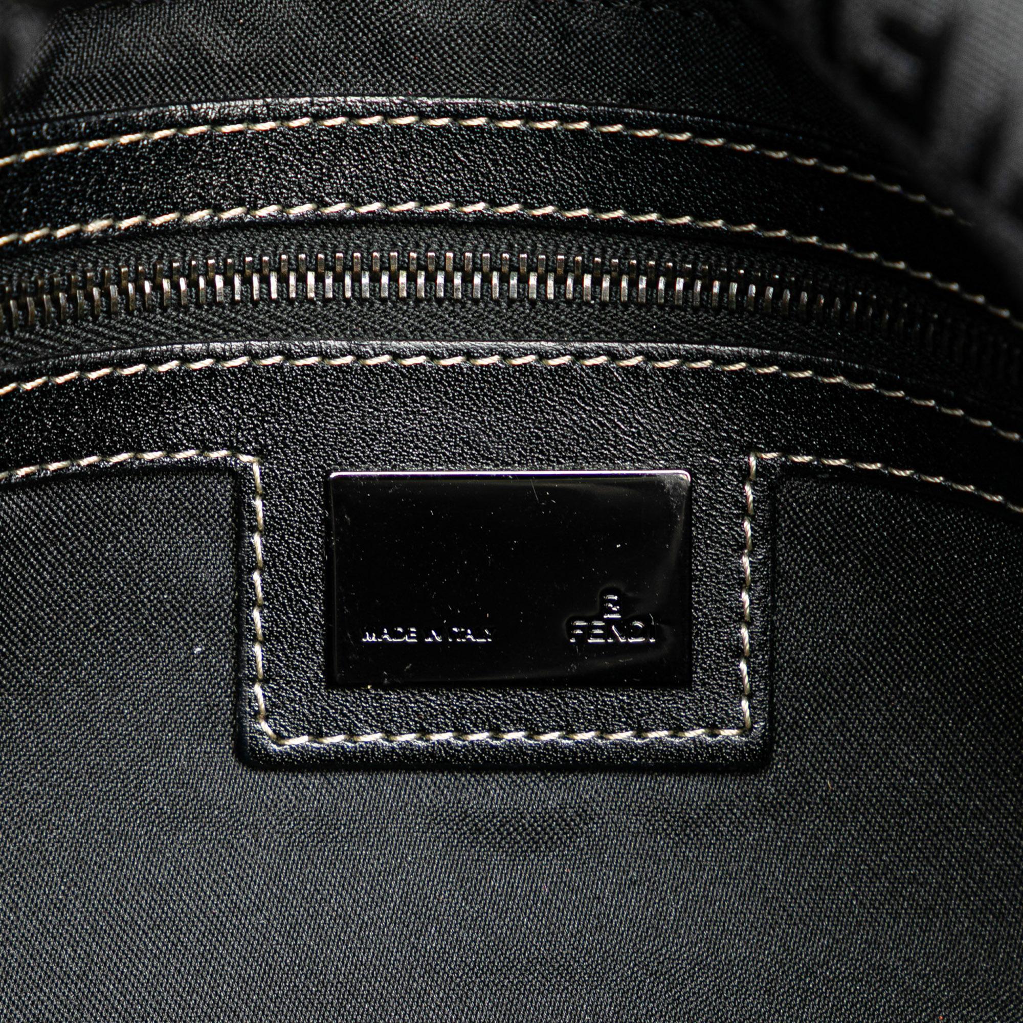 Fendi Zucchino Canvas Double Flap Shoulder Bag
