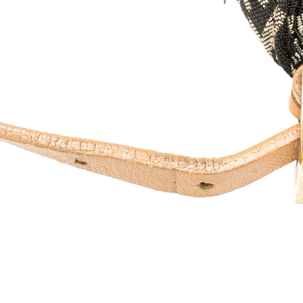 Fendi Zucchino Canvas Double Flap Shoulder Bag