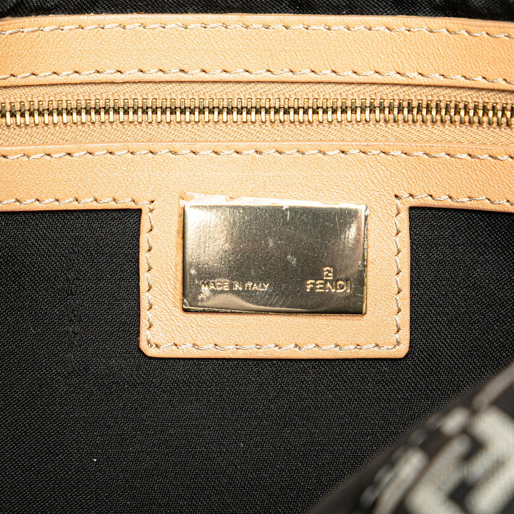 Fendi Zucchino Canvas Double Flap Shoulder Bag
