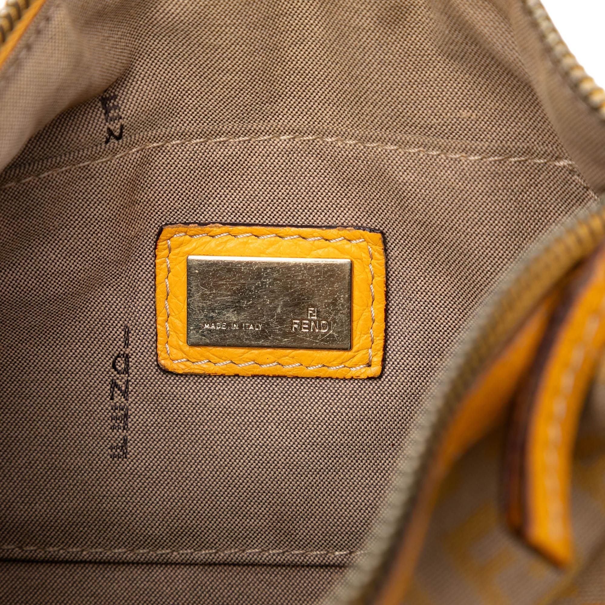 Fendi Zucchino Canvas F Charm Crossbody