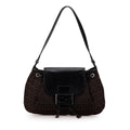 Fendi Zucchino Canvas Flap Shoulder Bag (SHG-lKn300)