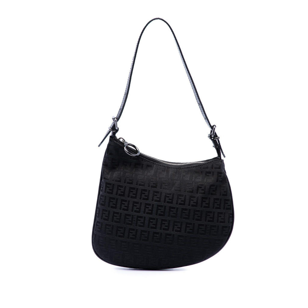 Fendi Zucchino Canvas Oyster Shoulder Bag