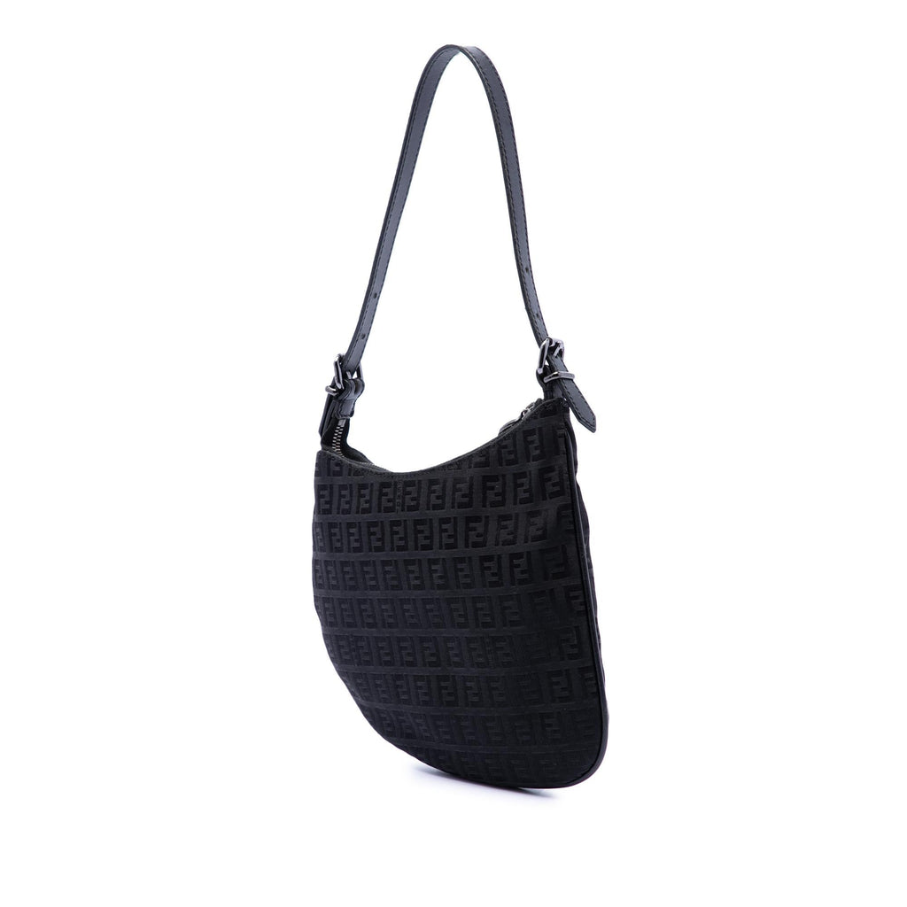 Fendi Zucchino Canvas Oyster Shoulder Bag
