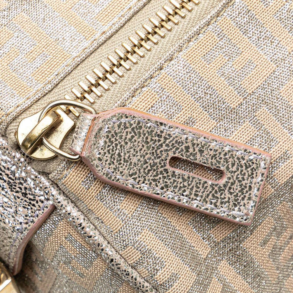 Fendi Zucchino Canvas Shine Bauletto Forever (SHG-bMkXTK)