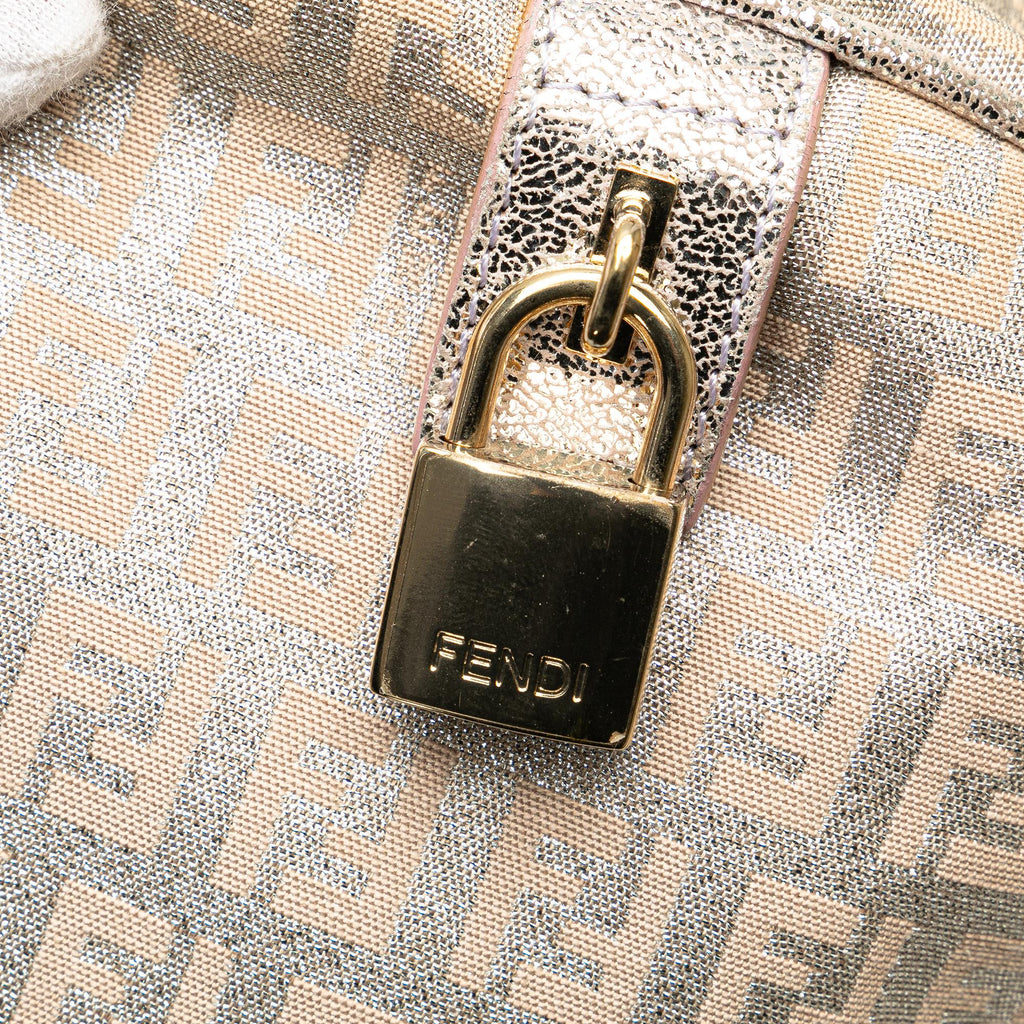 Fendi Zucchino Canvas Shine Bauletto Forever (SHG-bMkXTK)