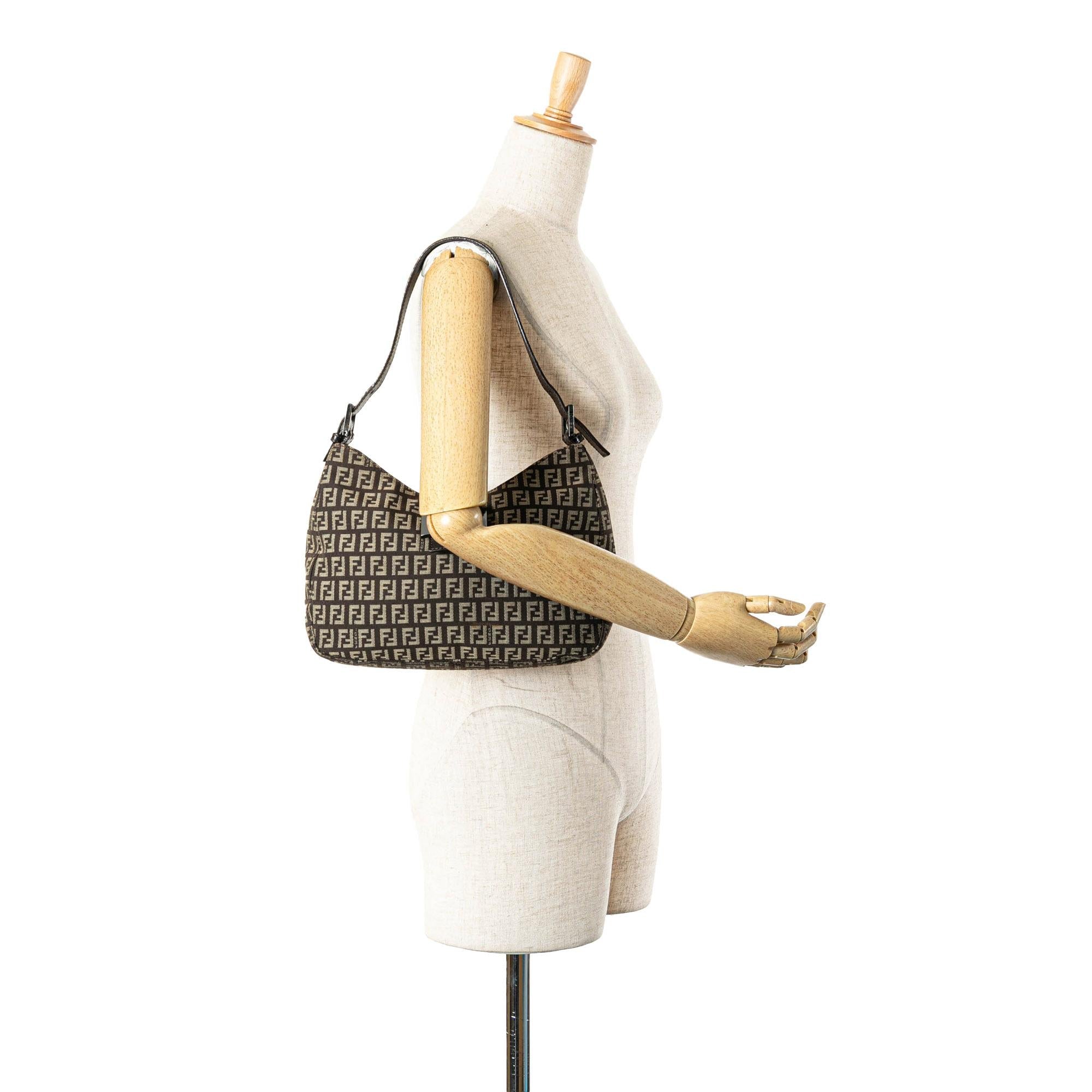 Fendi Zucchino Canvas Shoulder Bag