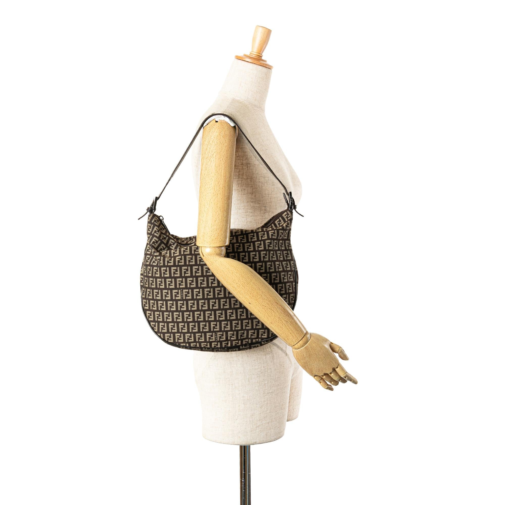 Fendi Zucchino Canvas Shoulder Bag