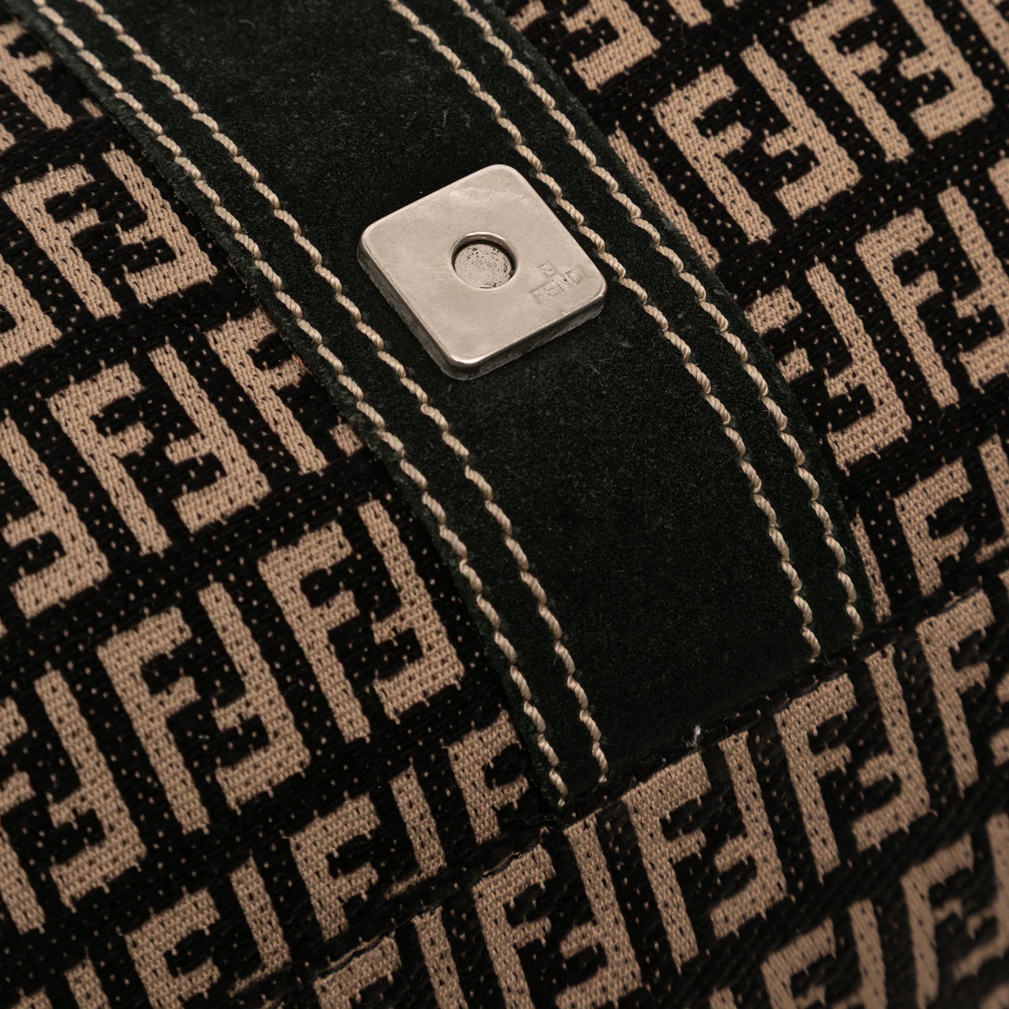 Fendi Zucchino Canvas Shoulder Bag