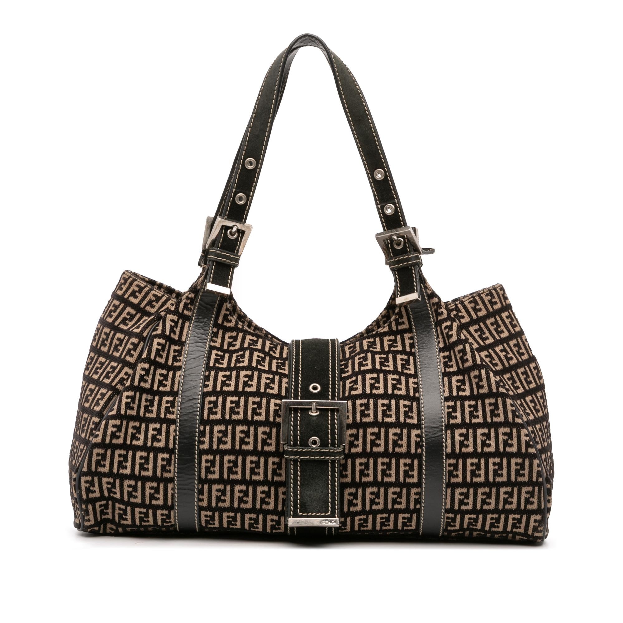 Fendi Zucchino Canvas Shoulder Bag