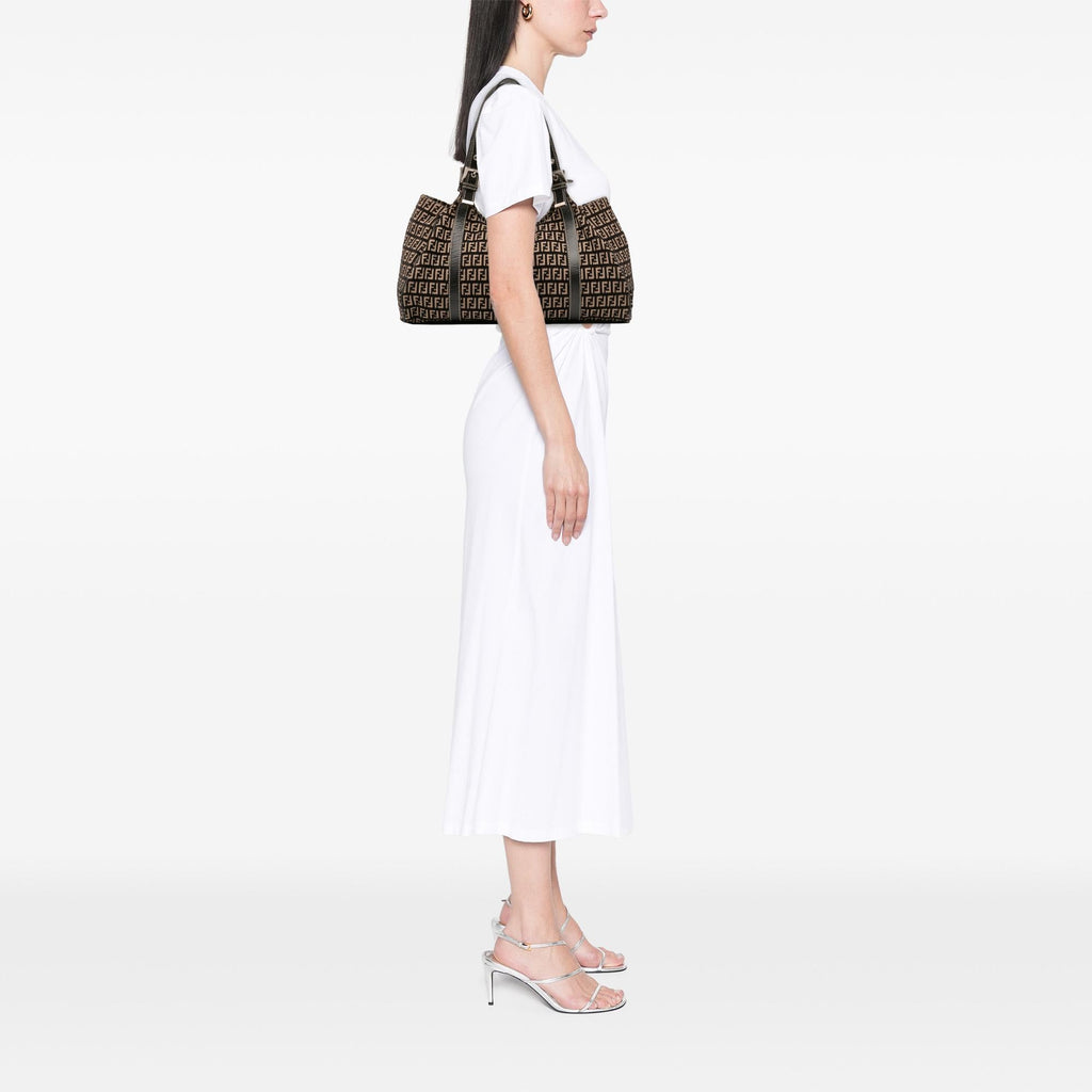 Fendi Zucchino Canvas Shoulder Bag