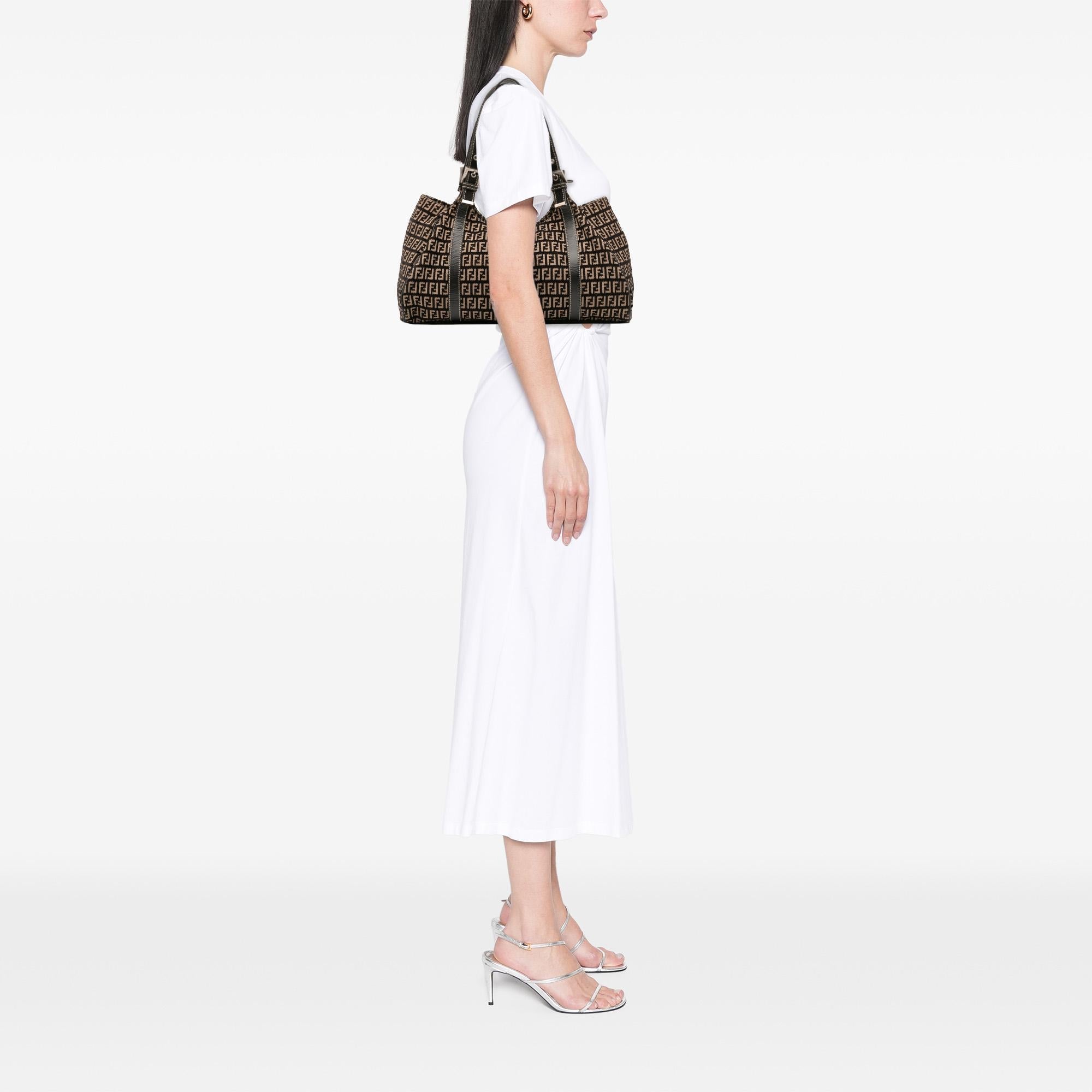 Fendi Zucchino Canvas Shoulder Bag
