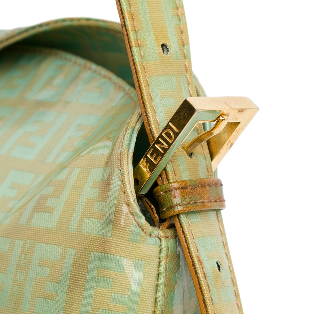 Fendi Zucchino Crystal Double Flap Shoulder Bag (SHG-mrDrwo)