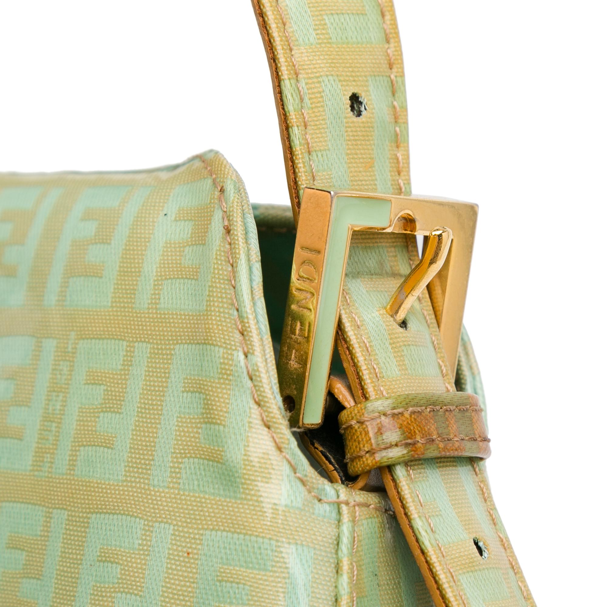 Fendi Zucchino Crystal Double Flap Shoulder Bag