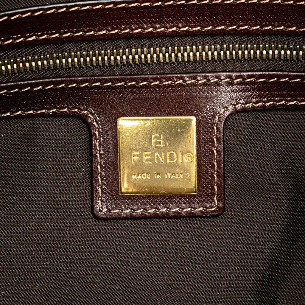 Fendi Zucchino Crystal Double Flap Shoulder Bag