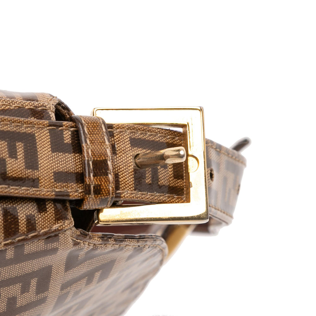 Fendi Zucchino Crystal Double Flap Shoulder Bag