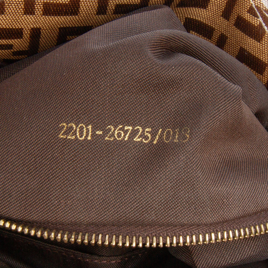 Fendi Zucchino Crystal Double Flap Shoulder Bag