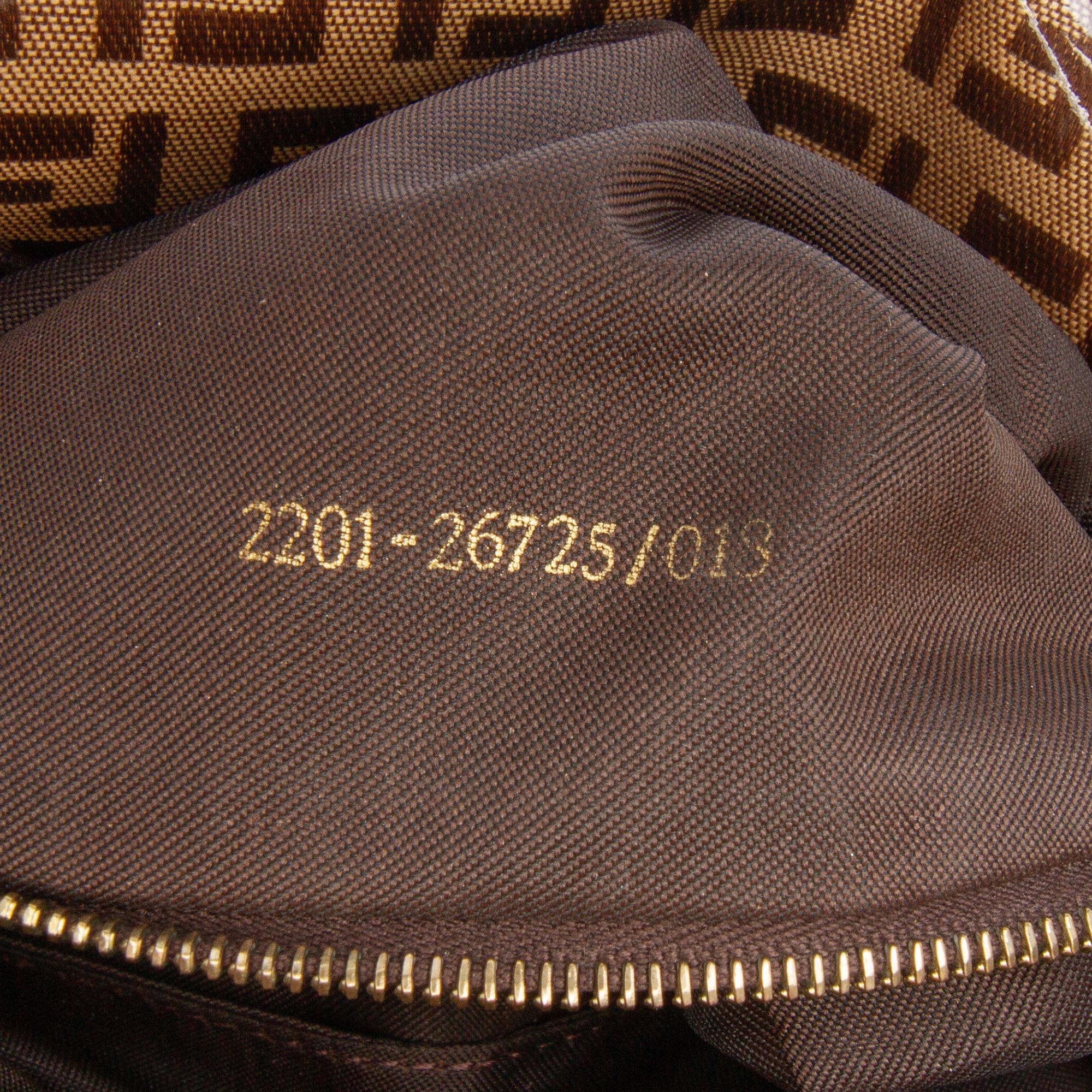 Fendi Zucchino Crystal Double Flap Shoulder Bag