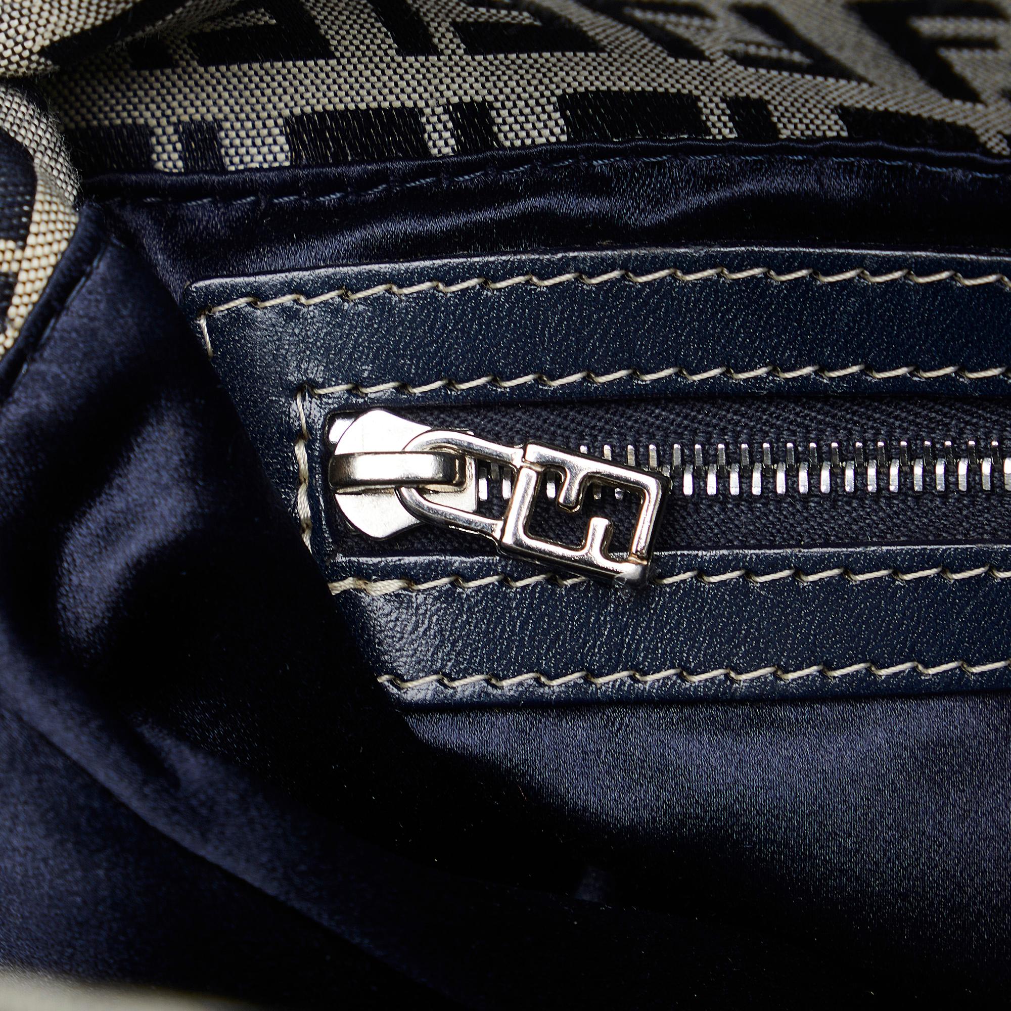 Fendi Zucchino Double Flap Shoulder Bag