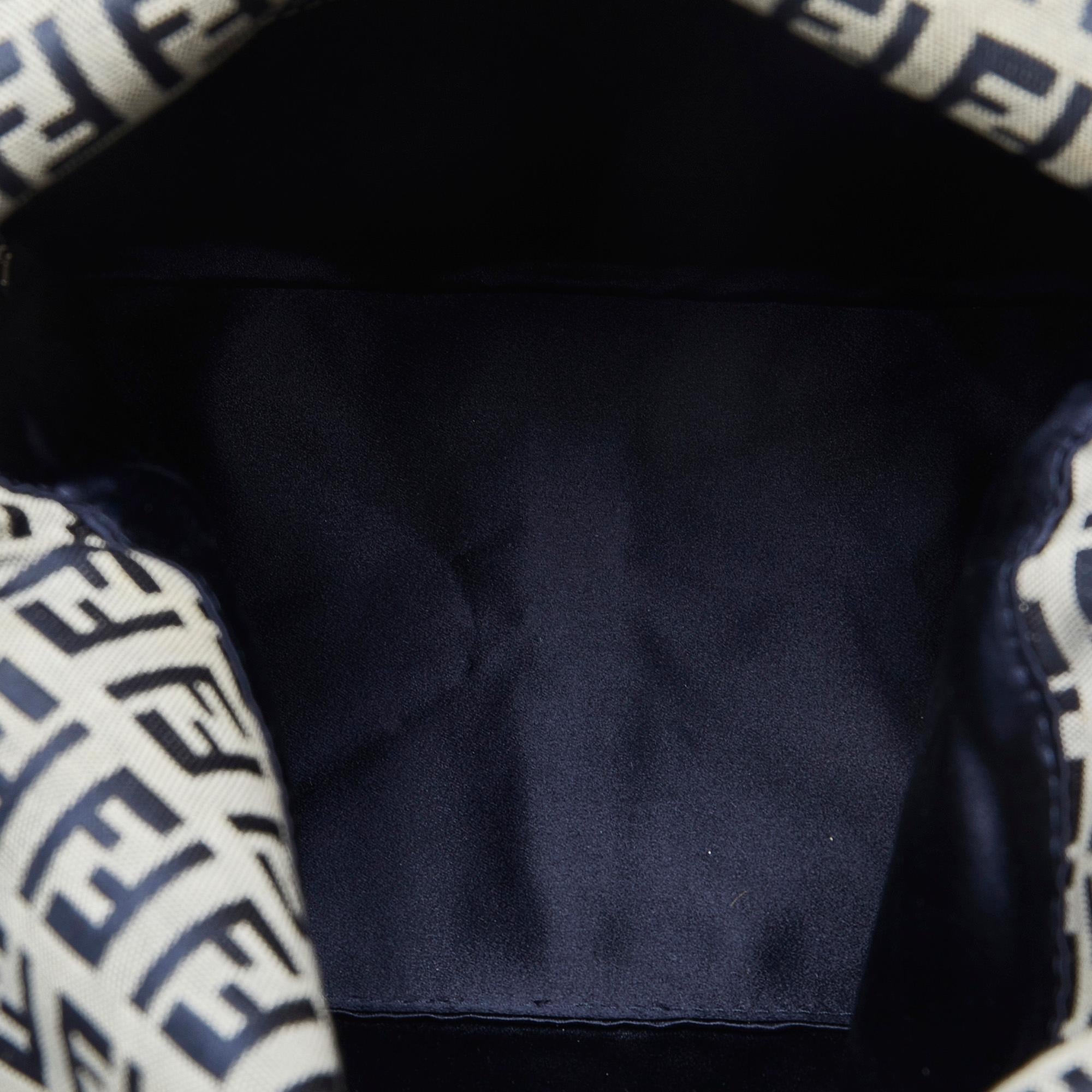 Fendi Zucchino Double Flap Shoulder Bag