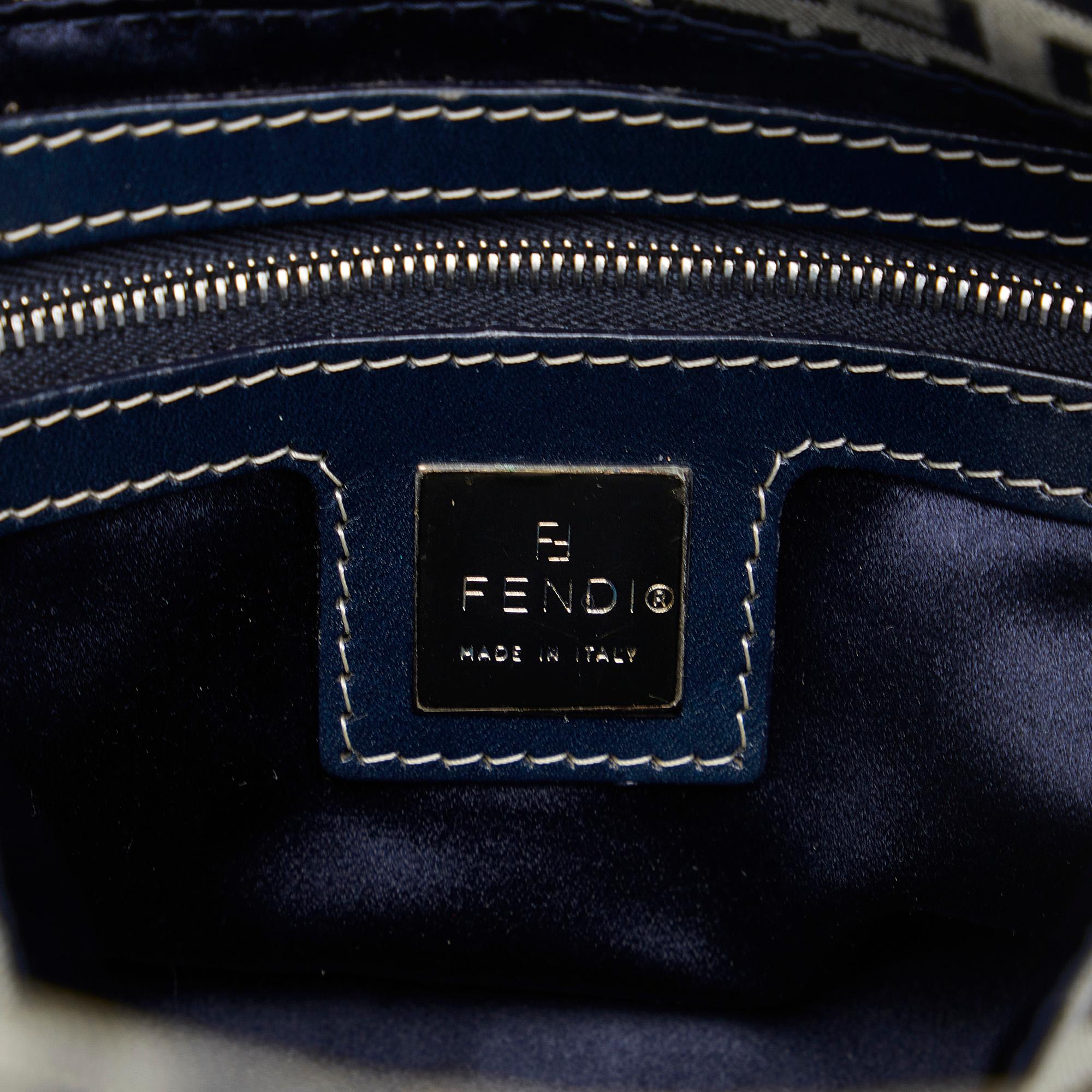 Fendi Zucchino Double Flap Shoulder Bag