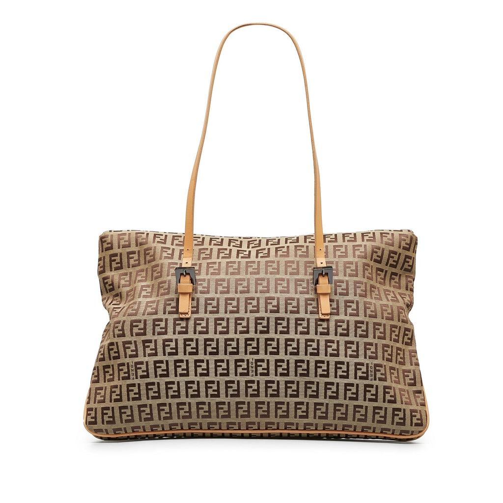 Fendi Zucchino Double Flap Tote (SHG-wgkC7B)