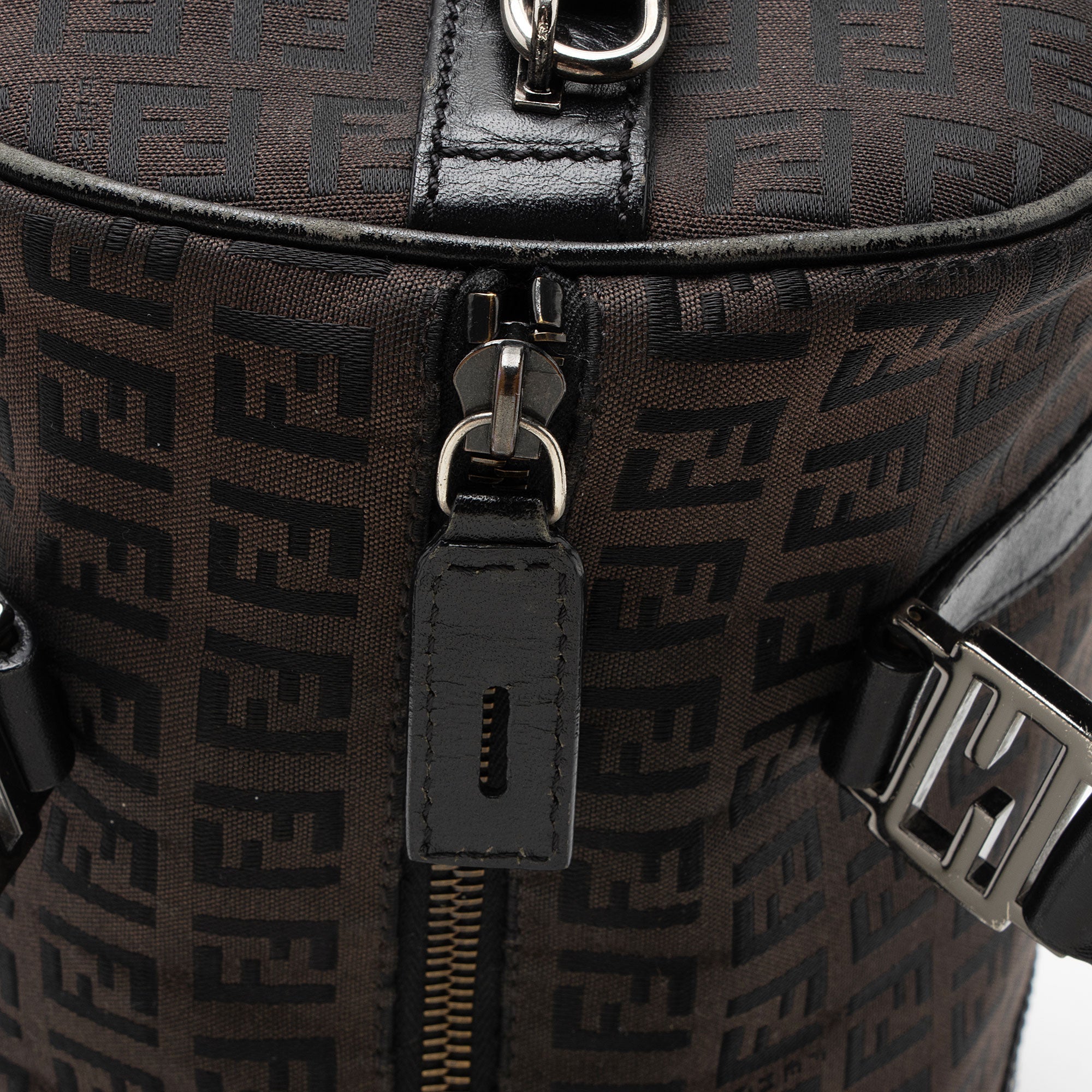 Fendi Zucchino Canvas Forever Small Boston Bag