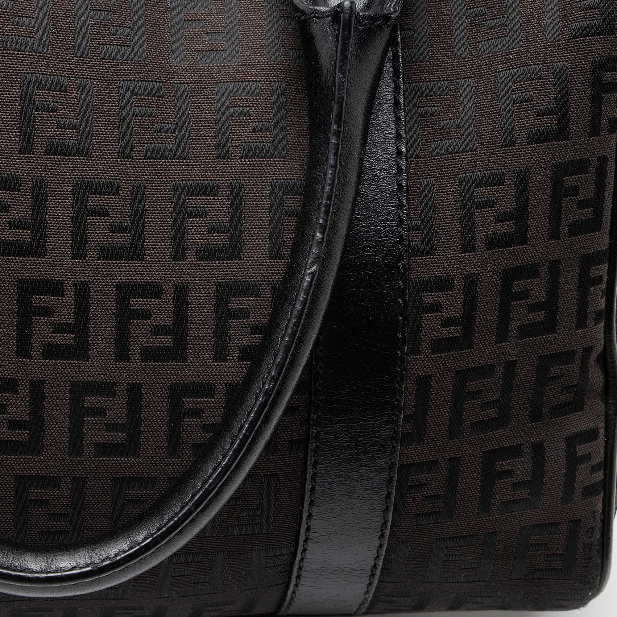 Fendi Zucchino Canvas Forever Small Boston Bag