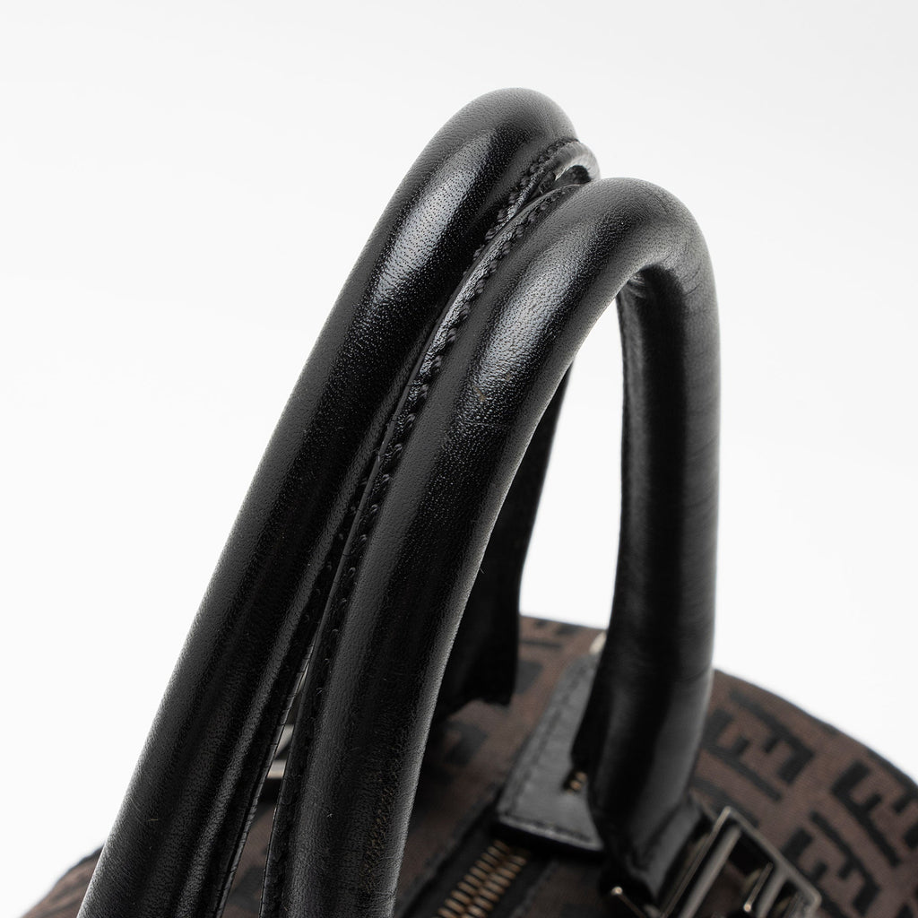 Fendi Zucchino Canvas Forever Small Boston Bag